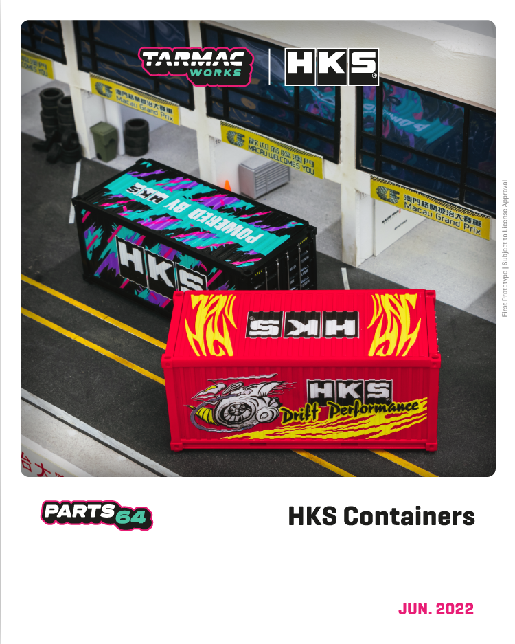 Tarmac Works 1:64 Set of 2 Containers HKS T64C-001-HKS Tarmac Works 1:64 Set of 2 Containers HKS T64C-001-HKS
