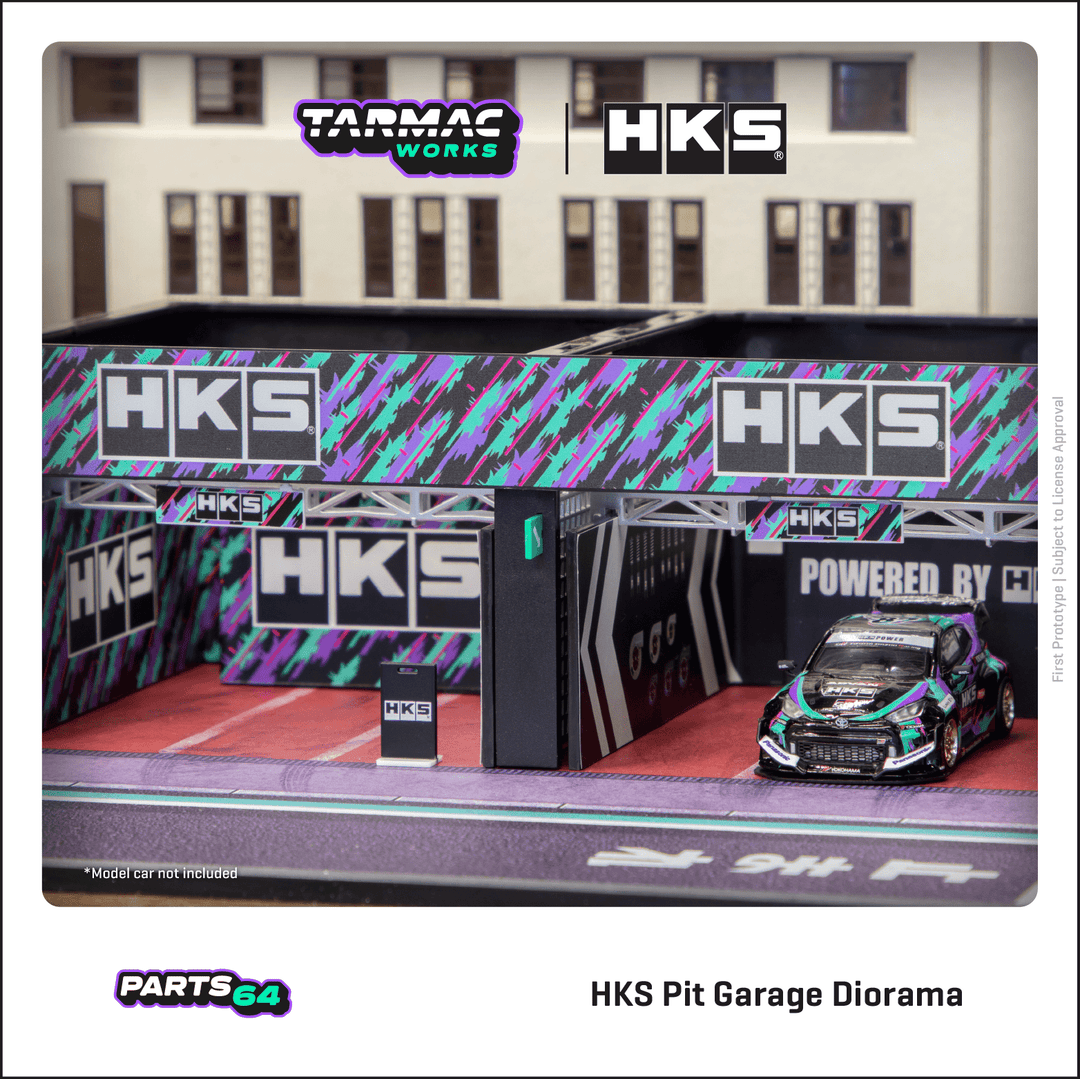 Tarmac Works 1:64 Pit Garage Diorama HKS T64D-001-HKS