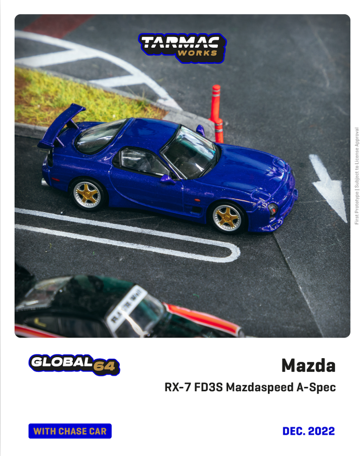Tarmac Works 1:64 Mazda RX-7 FD3S Mazdaspeed A-Spec Innocent Blue Mica T64G-012-BL