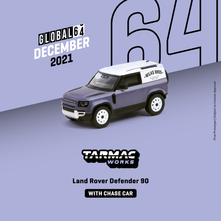 Tarmac Works 1:64 Land Rover Defender 90 Matt Blue Grey T64G-019-BL