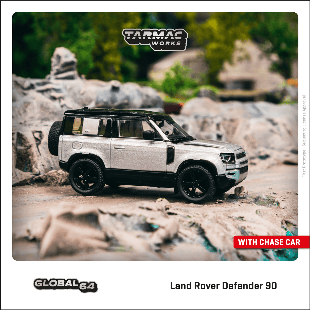 Tarmac Works 1:64 Land Rover Defender 90 Silver Metallic T64G-019-SL