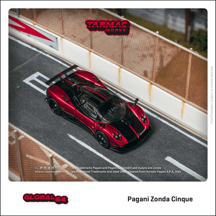 Tarmac Works 1:64 Pagani Zonda Cinque Rosso Dubai T64G-TL021-RE