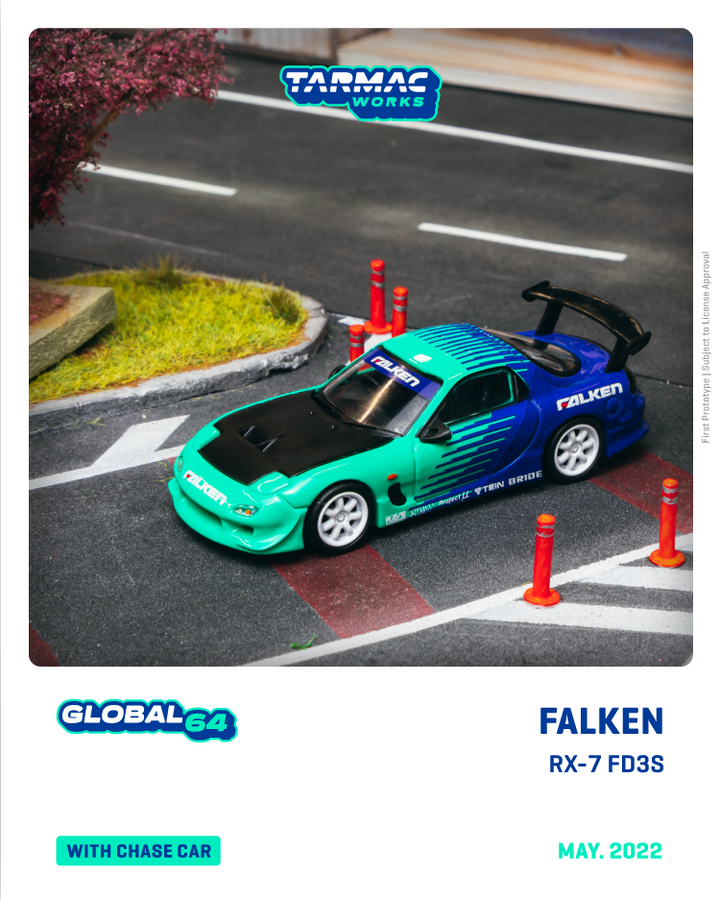 Tarmac Works 1:64 FALKEN RX-7 FD3S T64G-TL022-FA