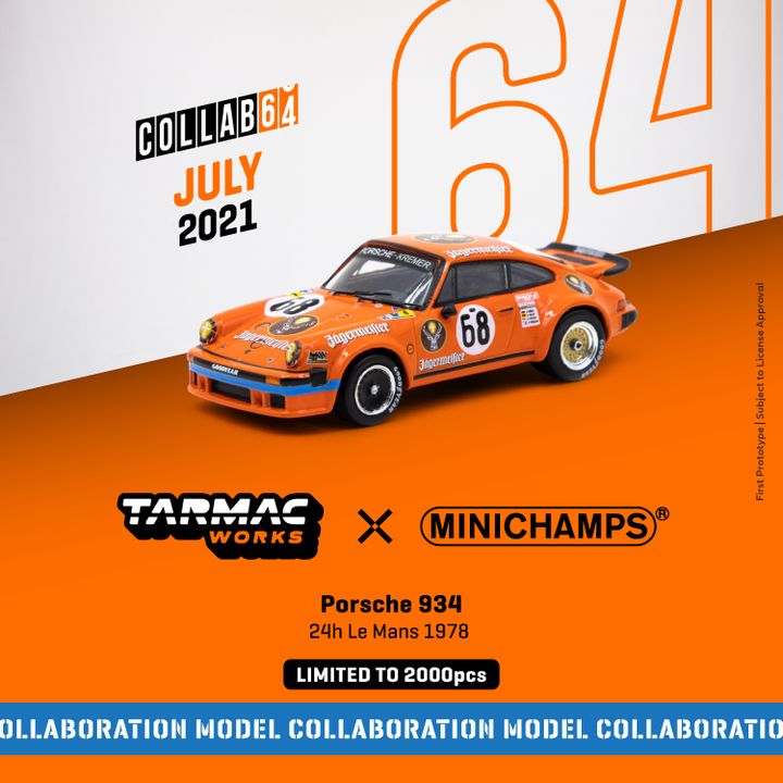 Tarmac Works 1:64 Porsche 934 24h Le Mans 1978 #68 T64MC-003-JAG