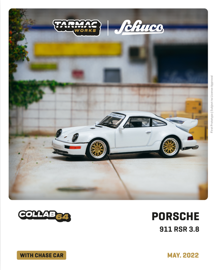 Tarmac Works 1:64 Porsche 911 RSR 3.8 White T64S-003-W