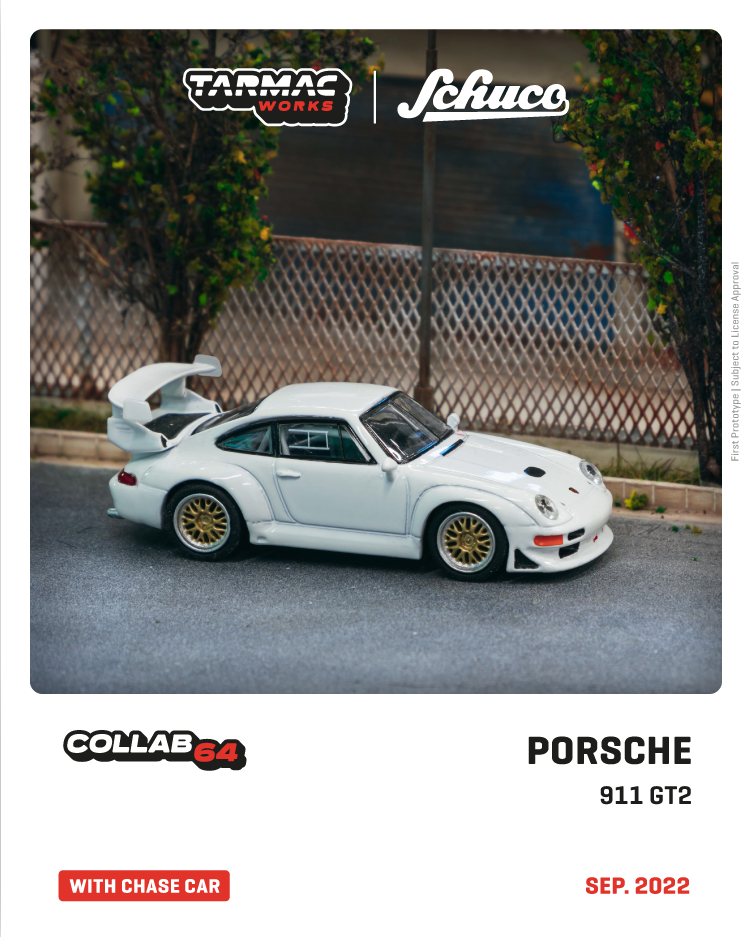 Tarmac Works 1:64 Porsche 911 GT2 White T64S-004-WH