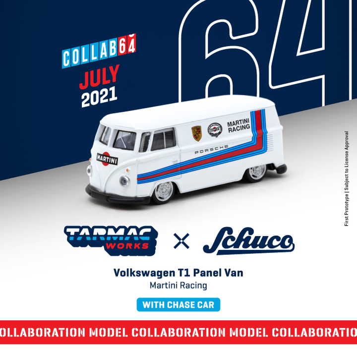 Tarmac Works 1:64 Volkswagen T1 Panel Van Martini Racing T64S-005-MAR