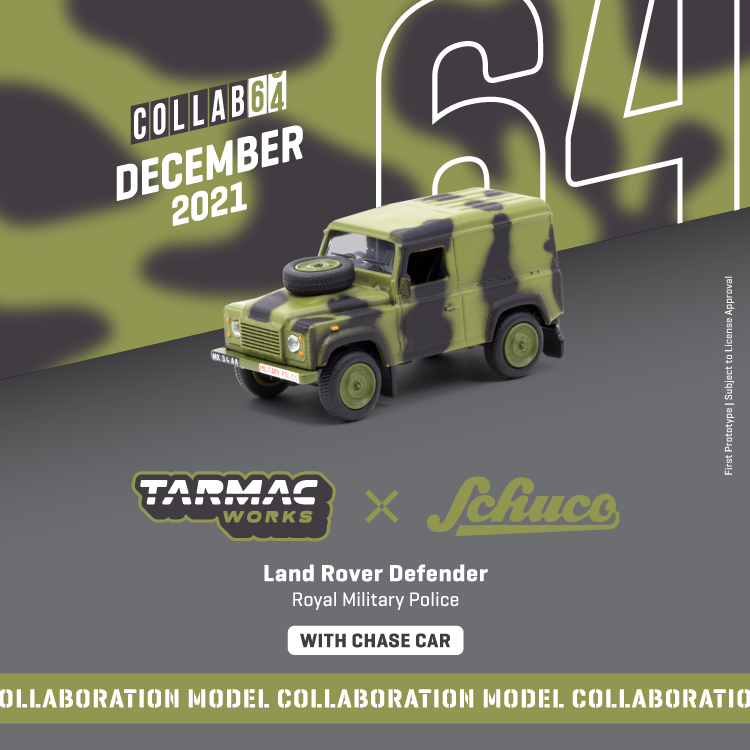 Tarmac Works 1:64 Land Rover Defender Royal Military Police T64S-012-CAM