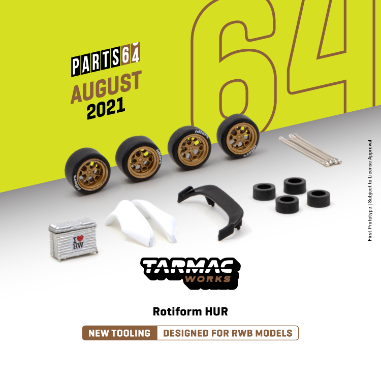 Tarmac Works 1:64 Rotiform HUR - Designed for RWB Models Gold T64W-006-GL