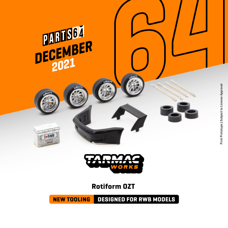 Tarmac Works 1:64 Rotiform OZT - Designed for RWB Models Sliver T64W-008-SL 