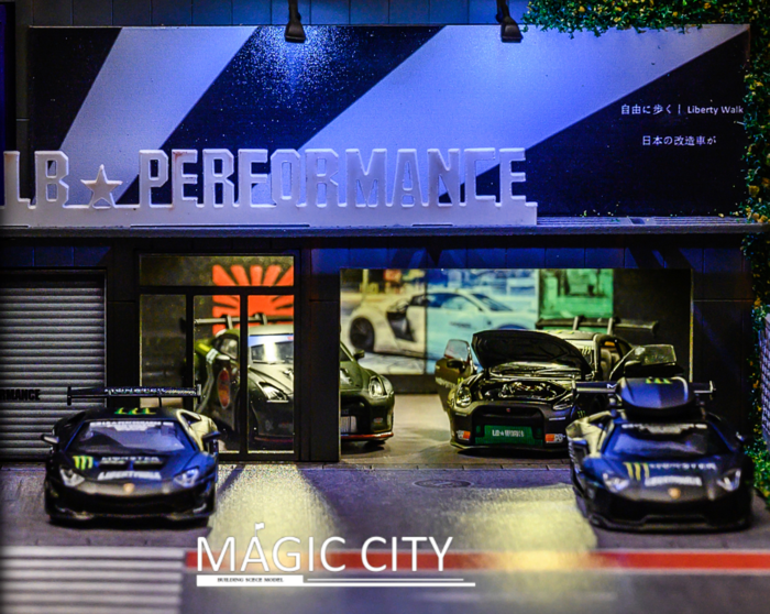Magic City 1:64 Diorama LB & Monster Energy Double Floor Showroom