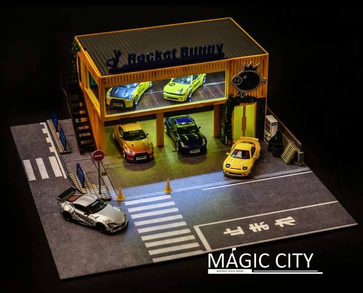 Magic City 1:64 Yellow Rocket Bunny Double Floor Showroom