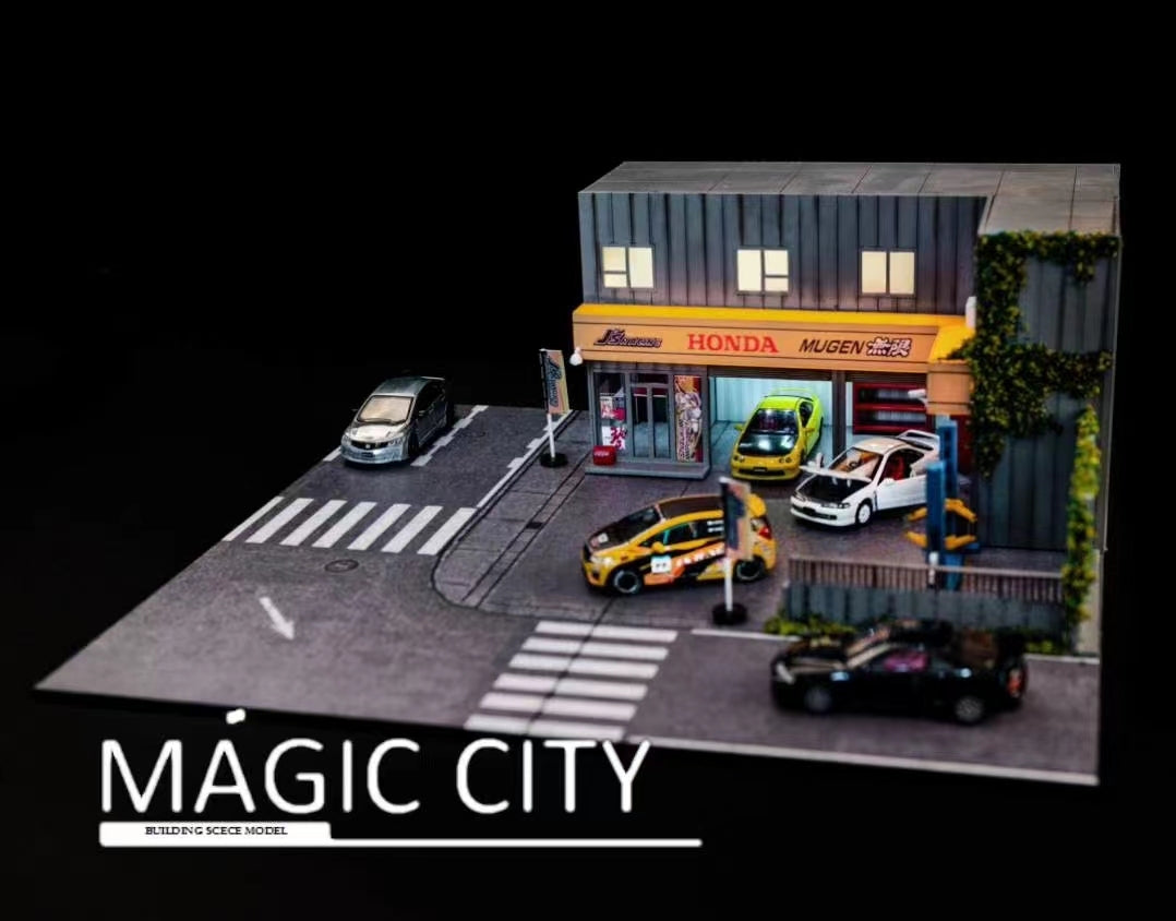 Magic City 1:64 Diorama Japan Honda JS Modification Headquarters