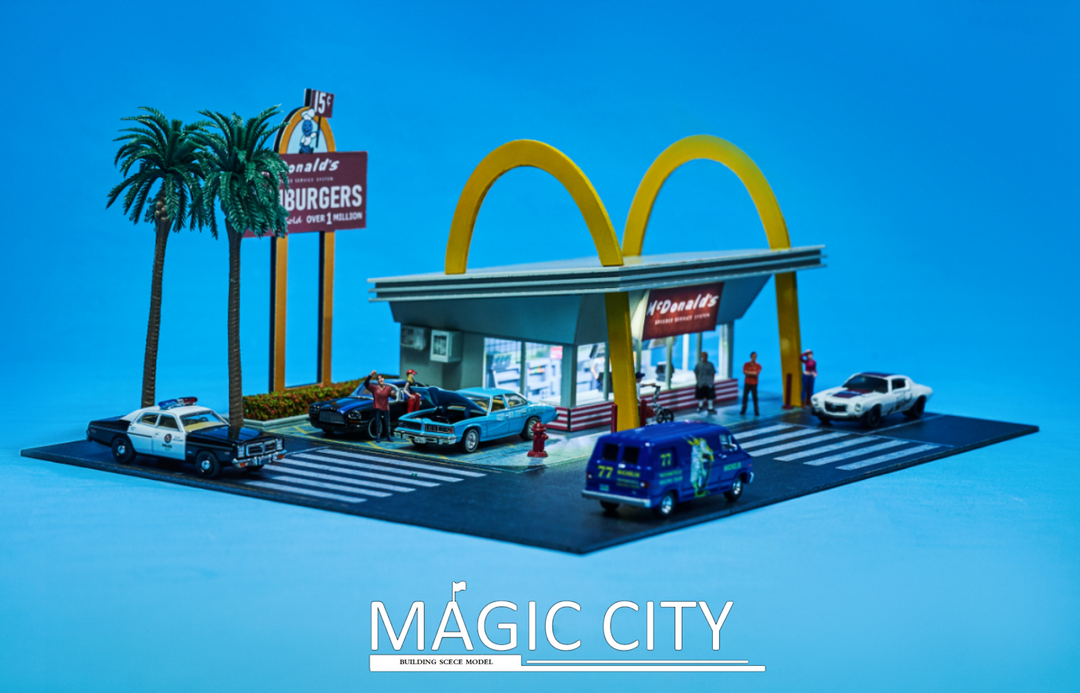 Magic City 1:64 Diorama American Street View - McDonald's Drive