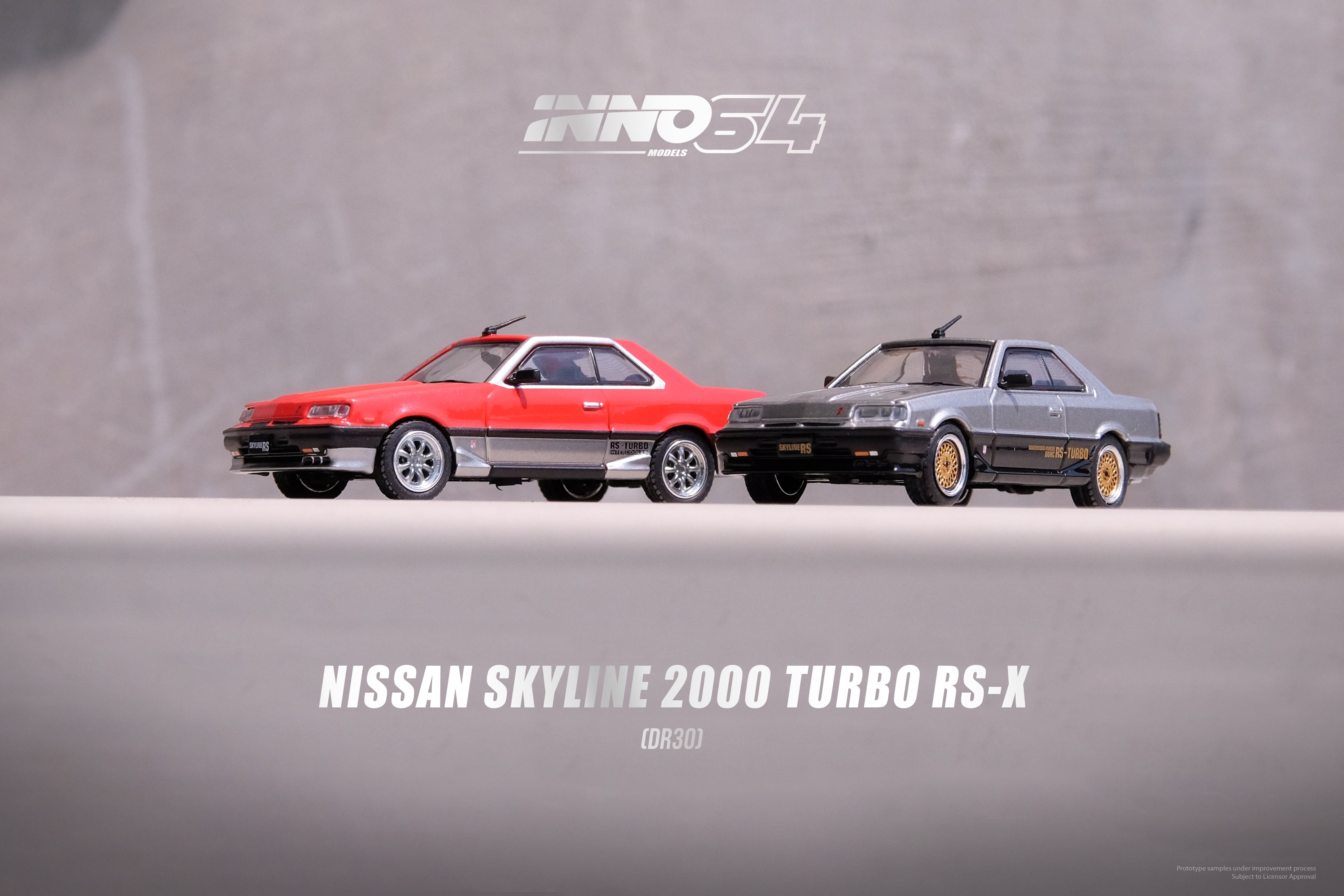 Inno64 1:64 Nissan Skyline 2000 TURBO RS-X (DR30) Red/Silver