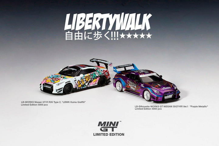 [Preorder] Mini GT 1:64 LB★WORKS Nissan GTR R35 Type 2 LBWK Kuma Graffiti - Horizon Diecast