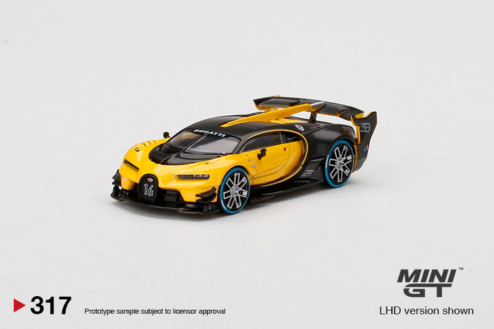 Mini GT 1:64 Bugatti Vision Gran Turismo Yellow LHD MGT00317-L