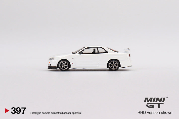 Mini GT 1:64 Nissan Skyline GT-R (R34) V-Spec N1 White RHD MGT00397-CH Side