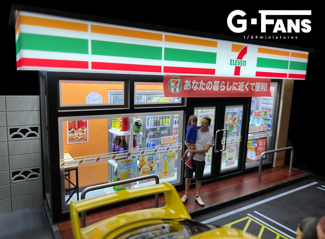 [Preorder] G.Fans 1:18 Diorama 7-11 Building Model 2 Parking Spaces