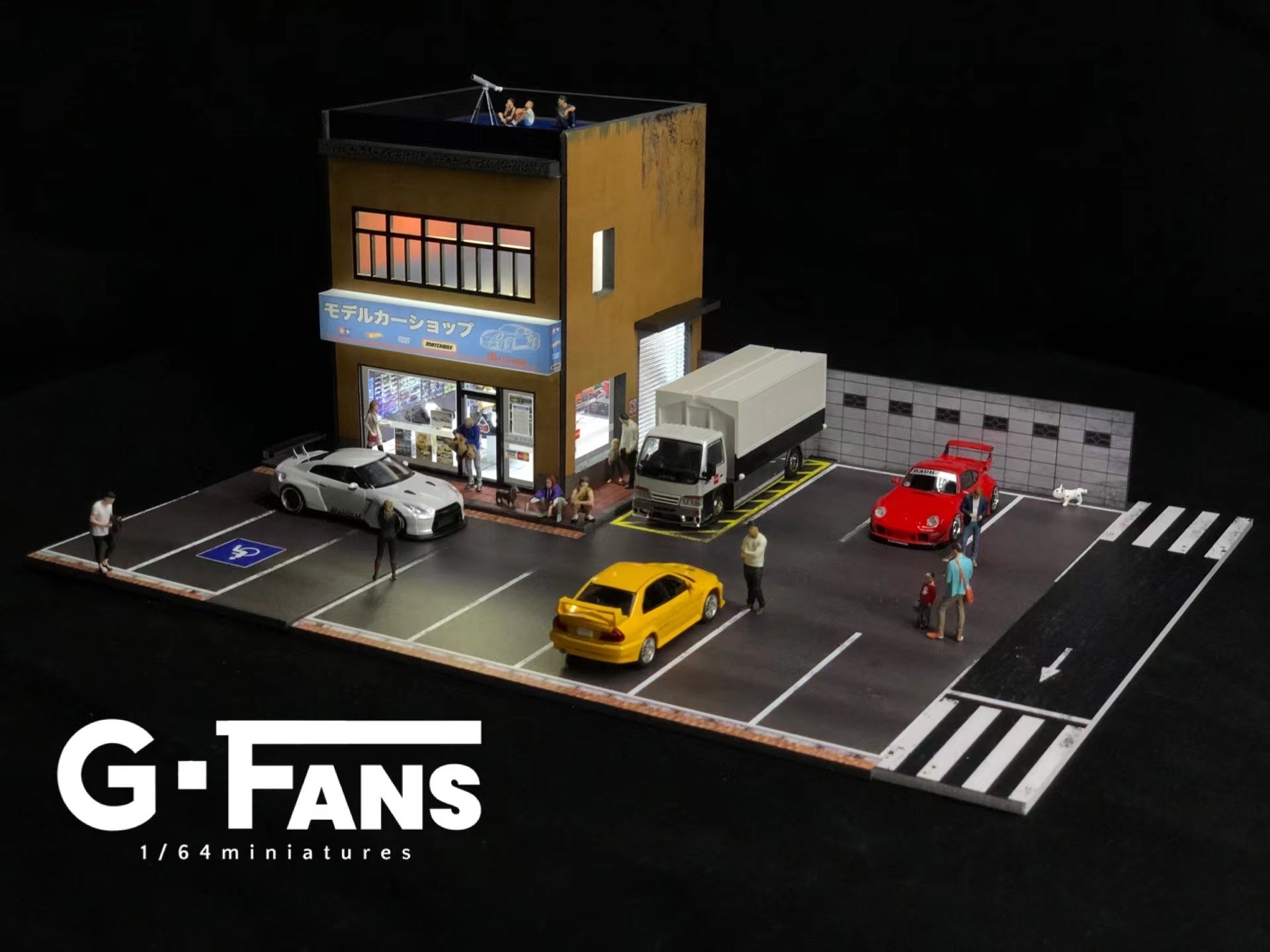 G.Fans Models 1:64 Diorama Japanese Store Building with Lights 710026 ...