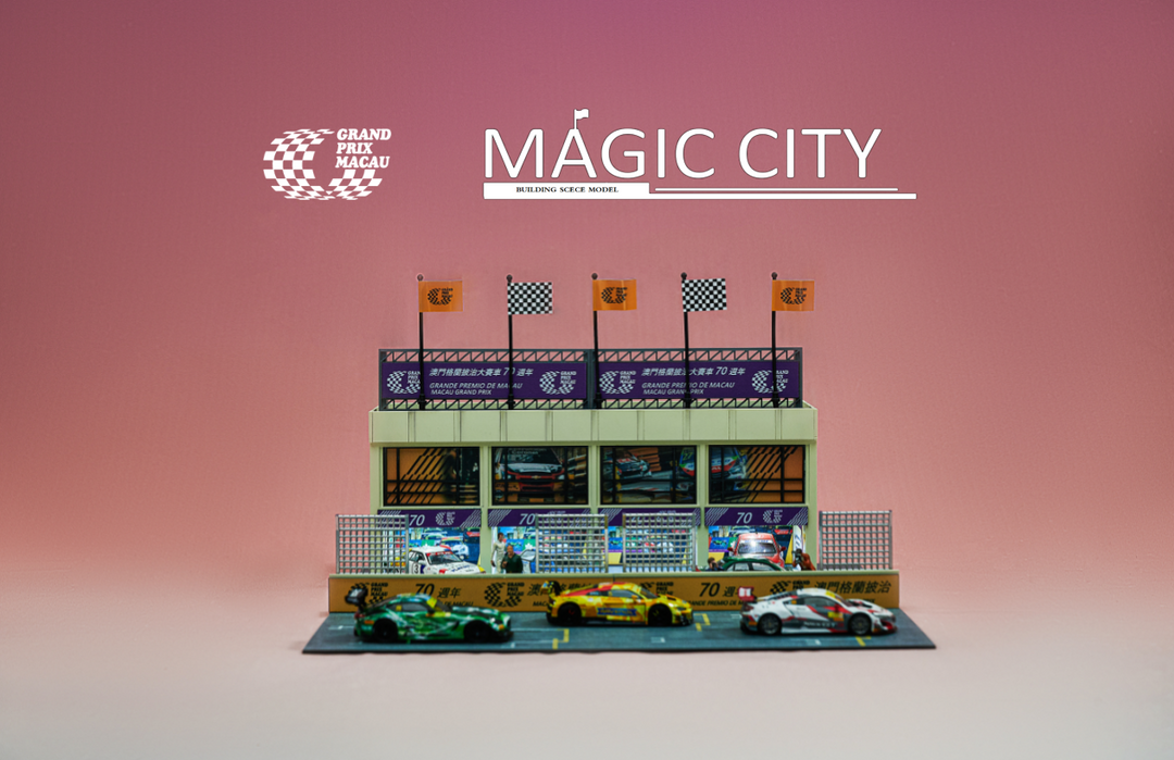 [Preorder] Magic City 1:64 Macau Grand Prix 70th Anniversary Edition Four Door Pit Garage
