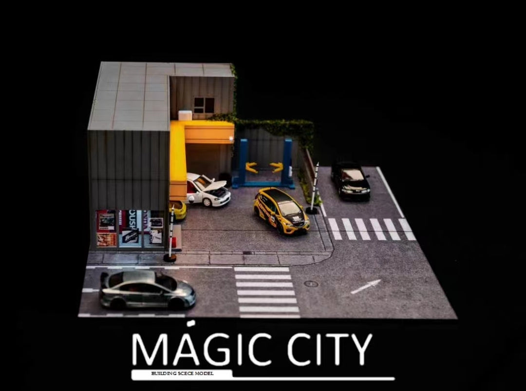Magic City 1:64 Diorama Japan Honda JS Modification Headquarters 11009A