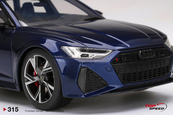 [Preorder] TopSpeed 1:18 Audi RS 6 Avant Carbon Black Navarra Blue Metallic - Horizon Diecast