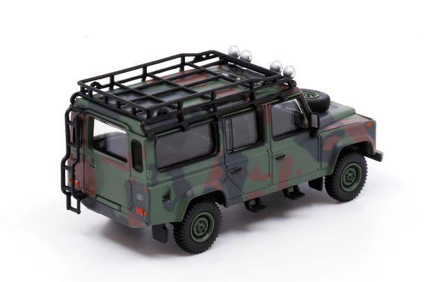 MiniGT 1:64 Land Rover Defender 110 Military Camouflage ToyEast Exclusive Rear Back