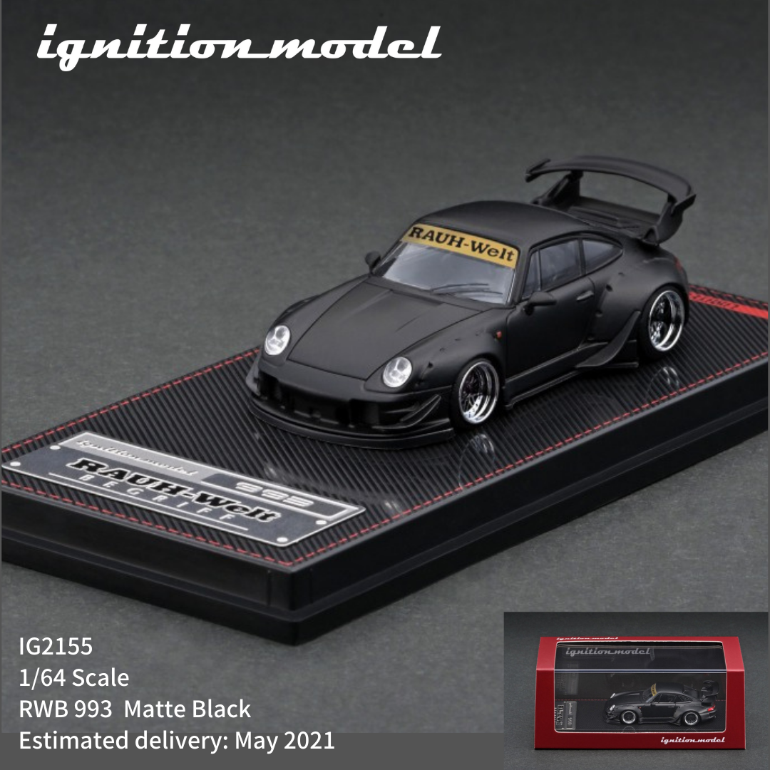 Ignition Model IG 1:64 Porshce RWB 993 Matte Black IG2155