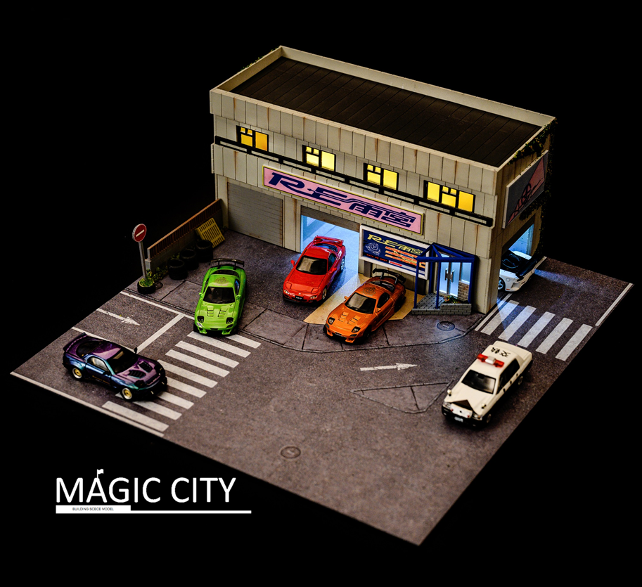 [Preorder] Magic City 1:64 Diorama RE Amemiya Japanese Tuner Shop - Horizon Diecast