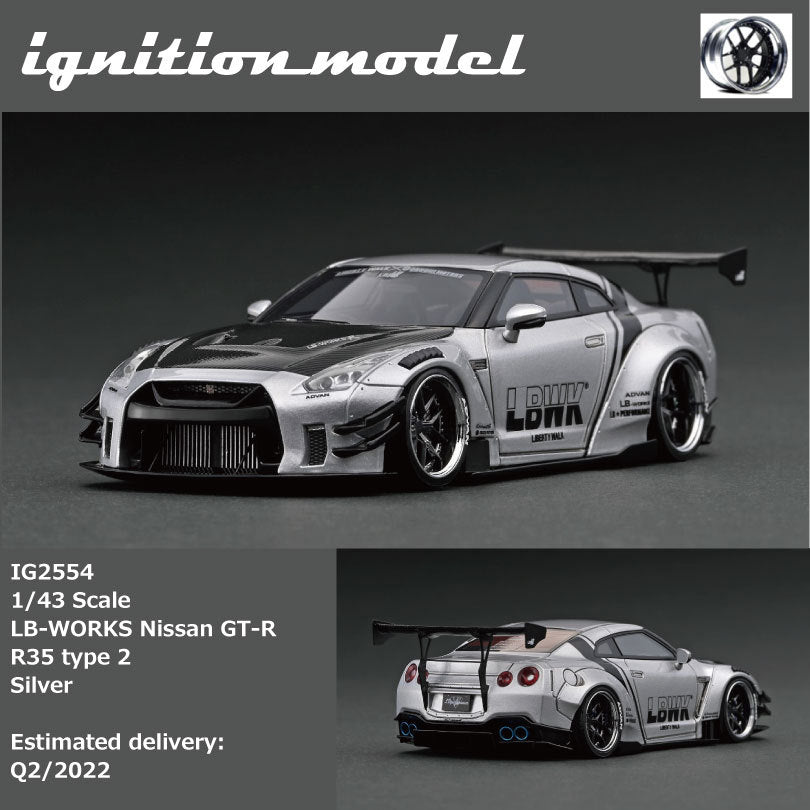 [Preorder] IG 1:43 LB-WORKS Nissan GT-R R35 type 2 Silver