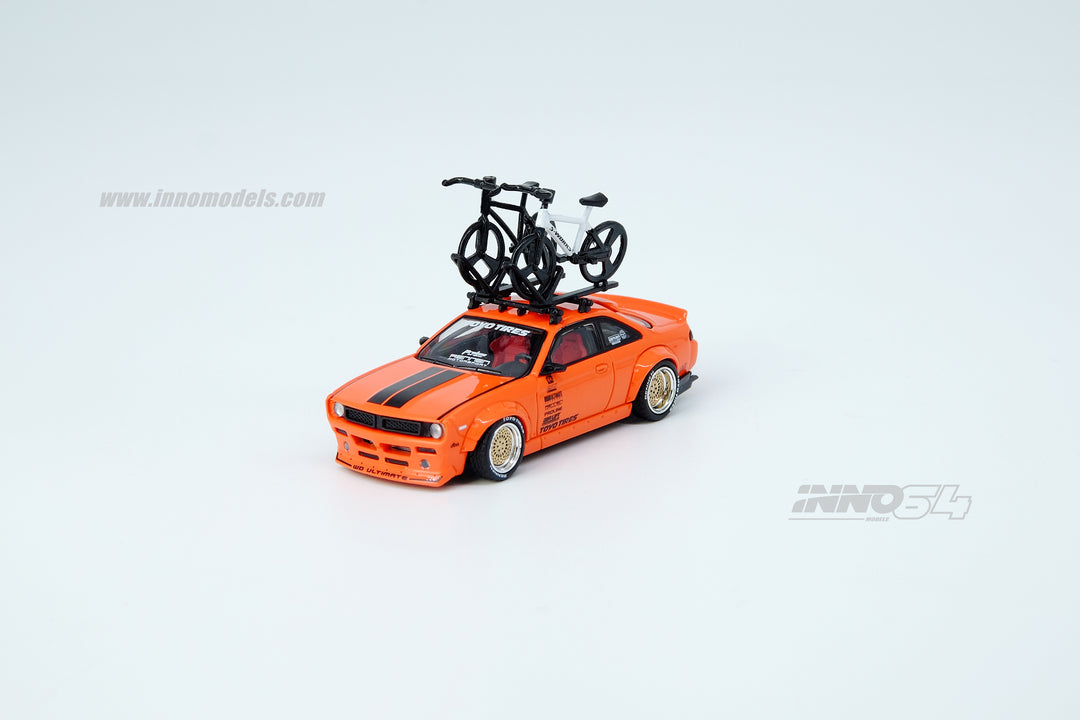 Inno64 1:64 Nissan Silvia S14 Rocket Bunny Boss Aero W/Roof Rack & Bicycles