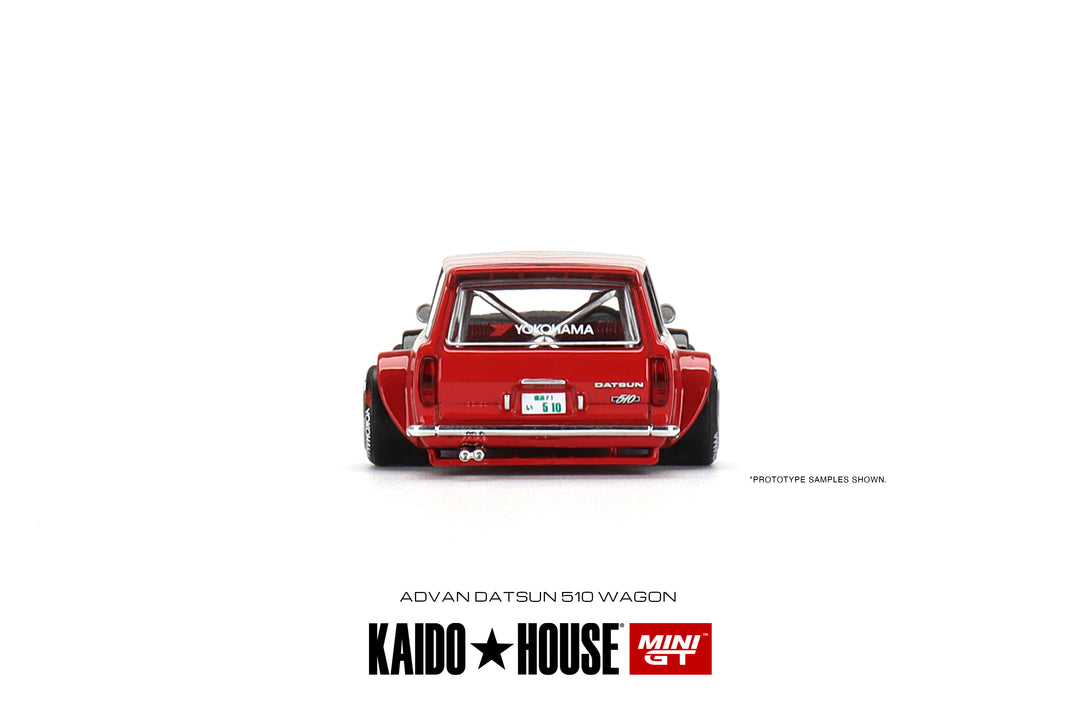 Kaido House + MINIGT 1:64 Datsun 510 Wagon ADVAN KHMG033 Rear