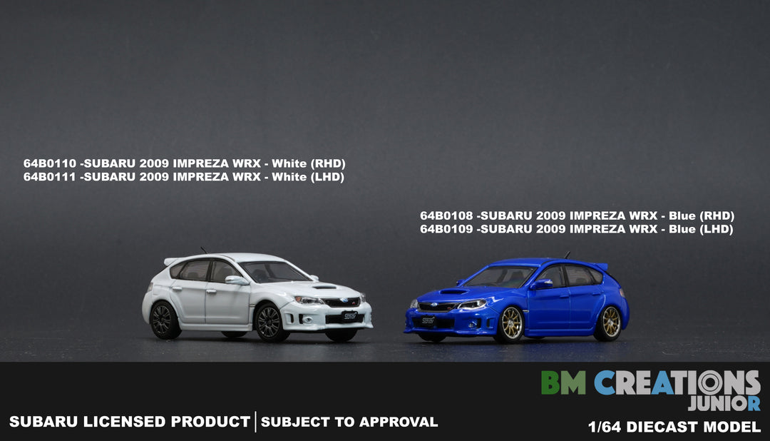 BM Creations 1:64 Subaru 2009 Impreza WRX Blue