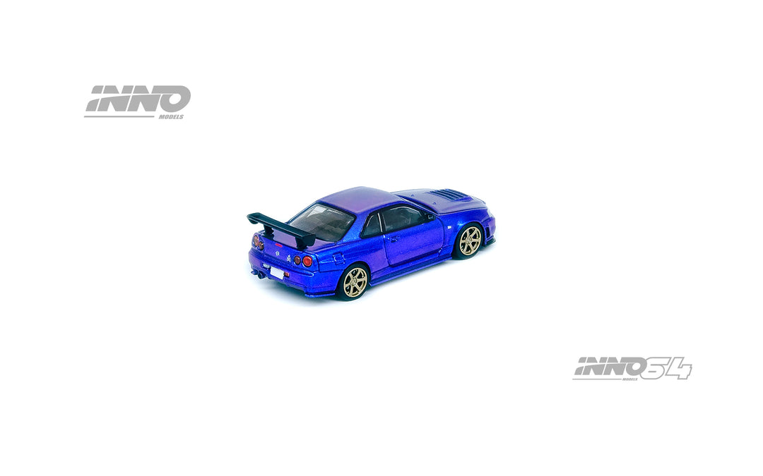 Inno64 1:64 Nissan Skyline GT-R (R34) Midnight Purple II IN64-R34RT-MPII Rear
