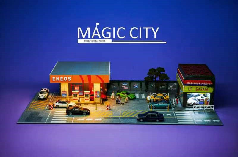 Magic City 1:64 Diorama ENEOS Gas Station & Display Building