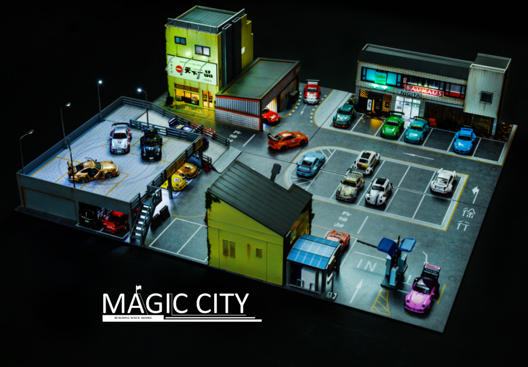 Magic City 1:64 Diorama RWB Roppongi Double-layer Parking Lot