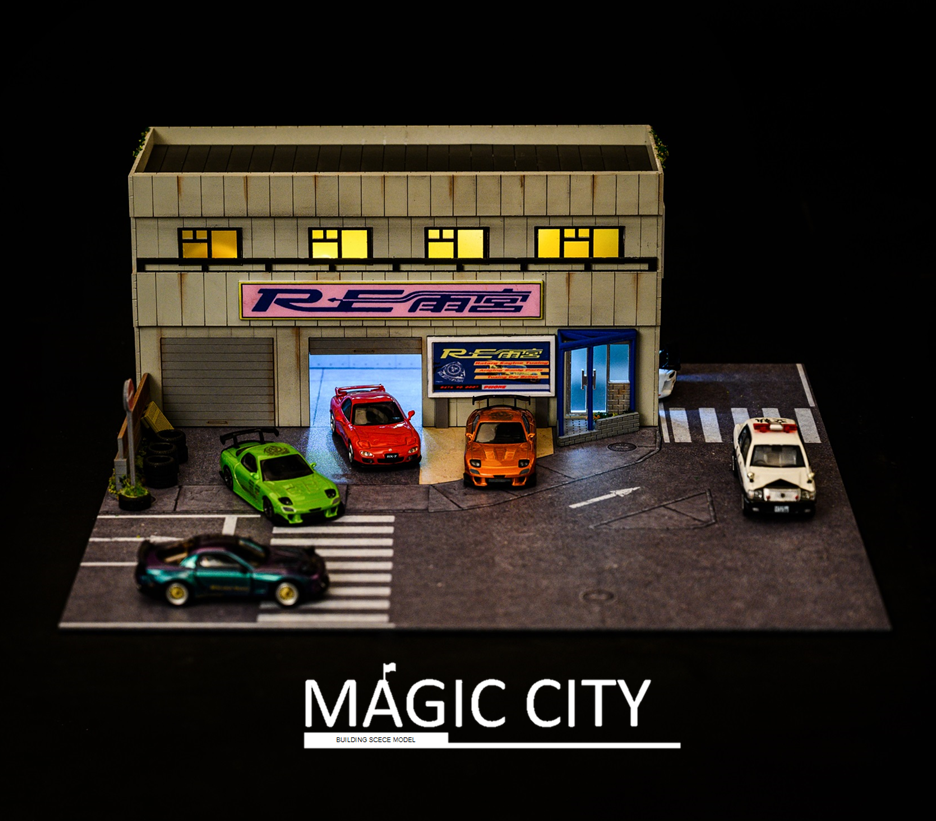 [Preorder] Magic City 1:64 Diorama RE Amemiya Japanese Tuner Shop - Horizon Diecast