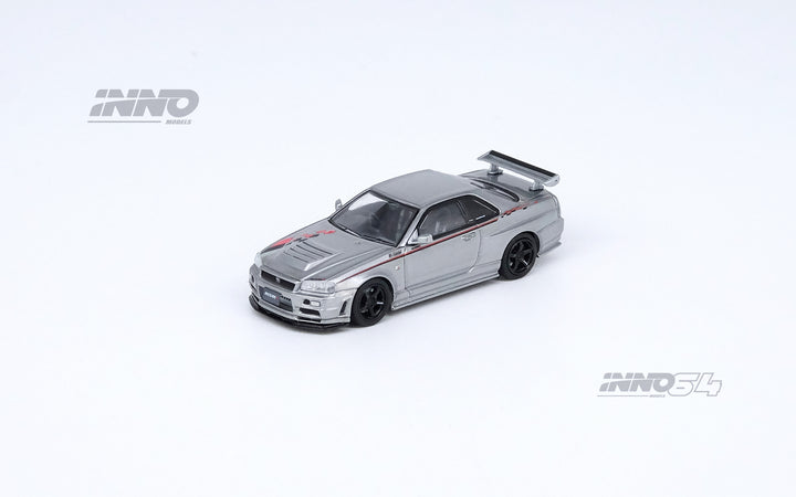 Inno64 1:64 Nissan Skyline GT-R R34 R-TUNE Silver IN64-R34RT-SIL
