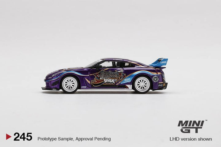 Mini GT 1:64 LB-Silhouette WORKS GT NISSAN 35GT-RR Ver.1 Purple Metallic MGT00245-L Side