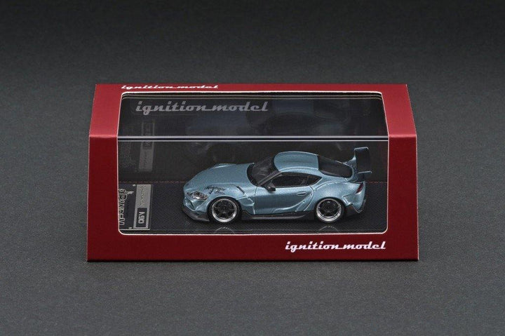 Ignition Model 1:64 PANDEM Supra (A90) Matte Blue Gray Metallic IG2334 Side Box