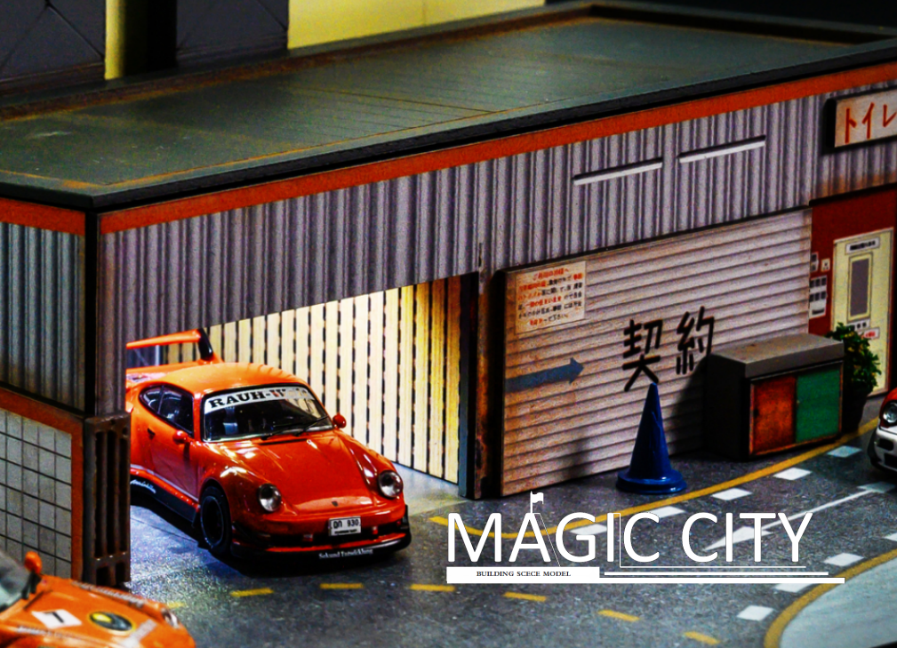 Magic City 1:64 Diorama RWB Roppongi Contract Office + Tenkaippin Ramen Shop