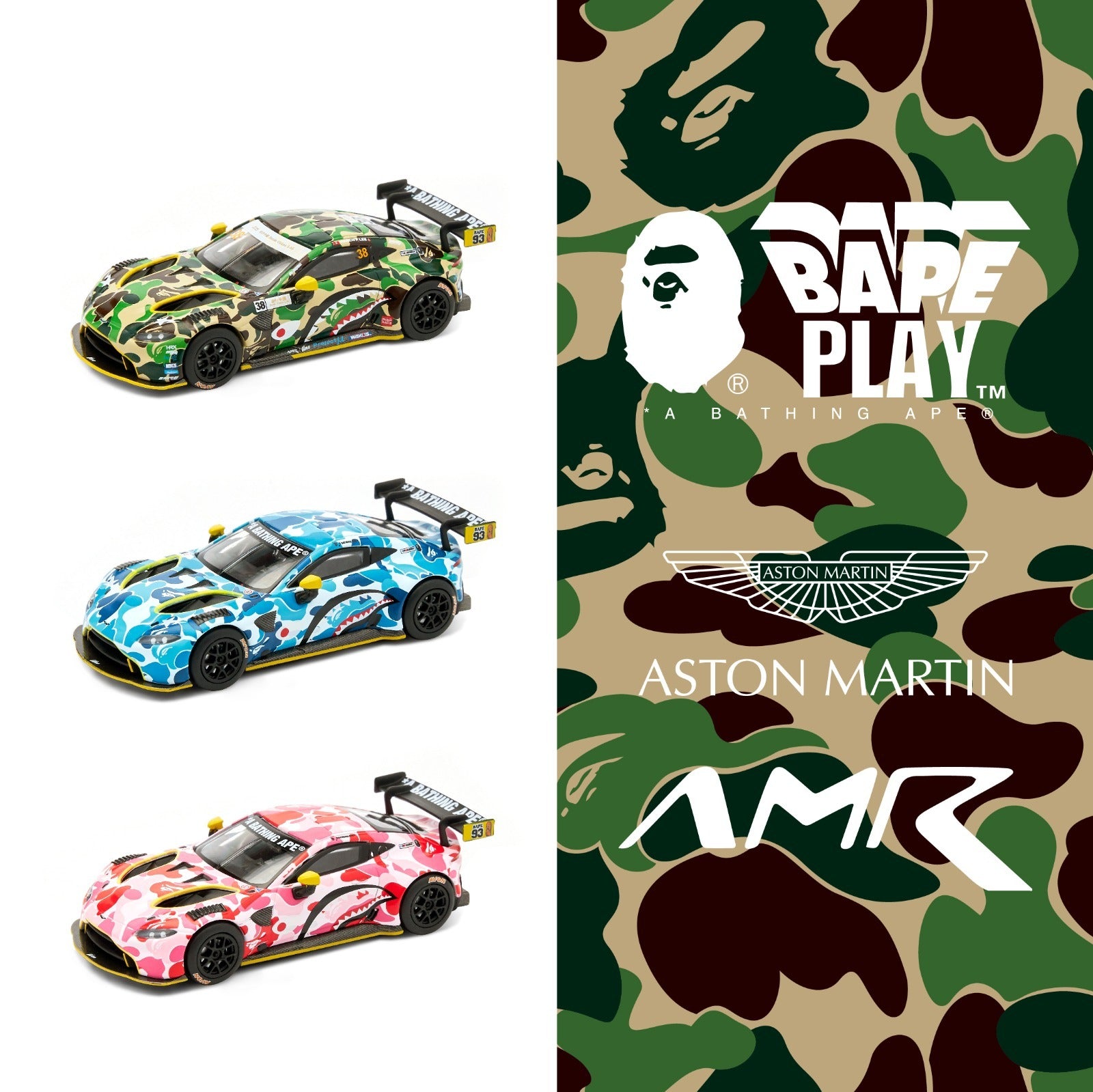 POPRACE 1:64 BAPE® x Aston Martin Vantage GT3 PR64-AMBA-21