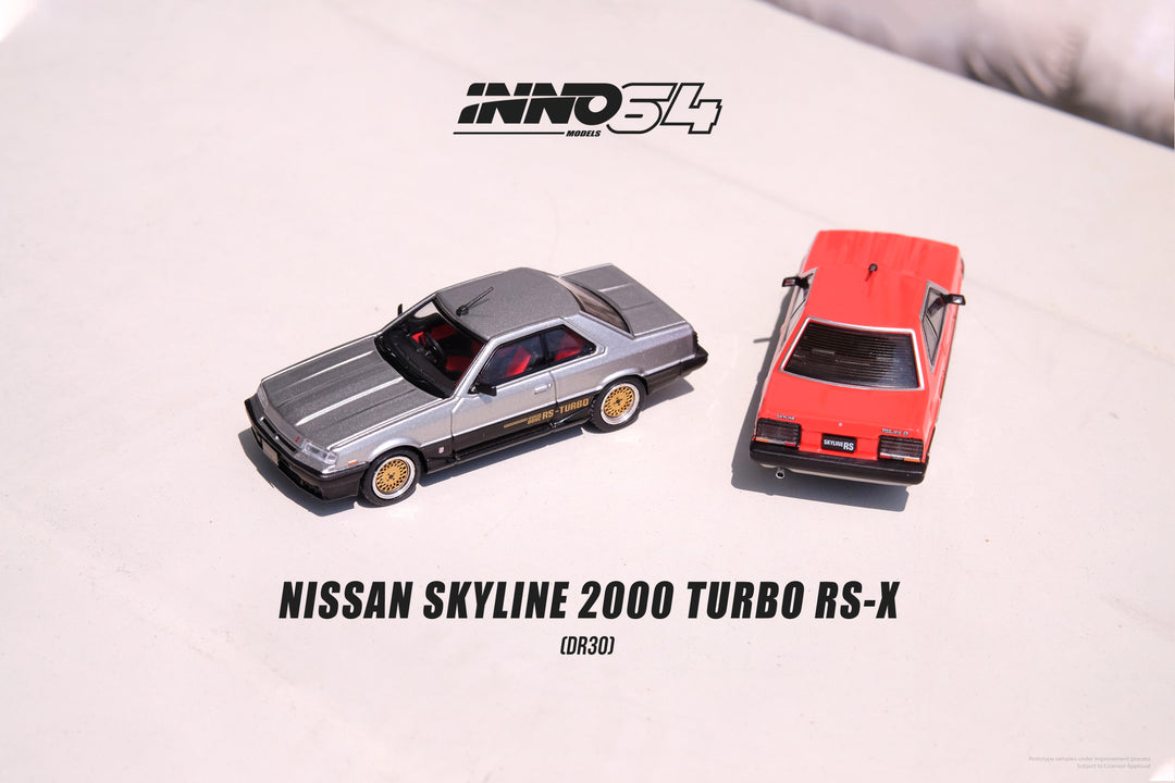 Inno64 1:64 Nissan Skyline 2000 TURBO RS-X (DR30) Red/Silver, Silver/Black