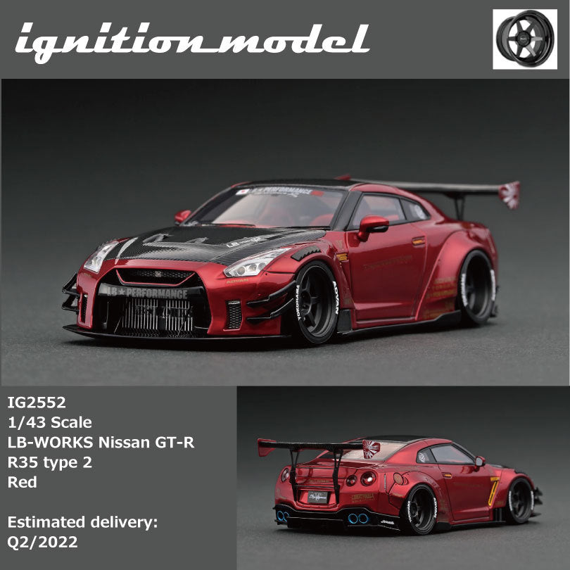 [Backorder] IG 1:43 LB-WORKS Nissan GT-R R35 type 2 Red