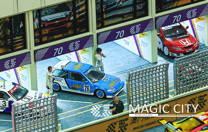 [Preorder] Magic City 1:64 Macau Grand Prix 70th Anniversary Edition Four Door Pit Garage
