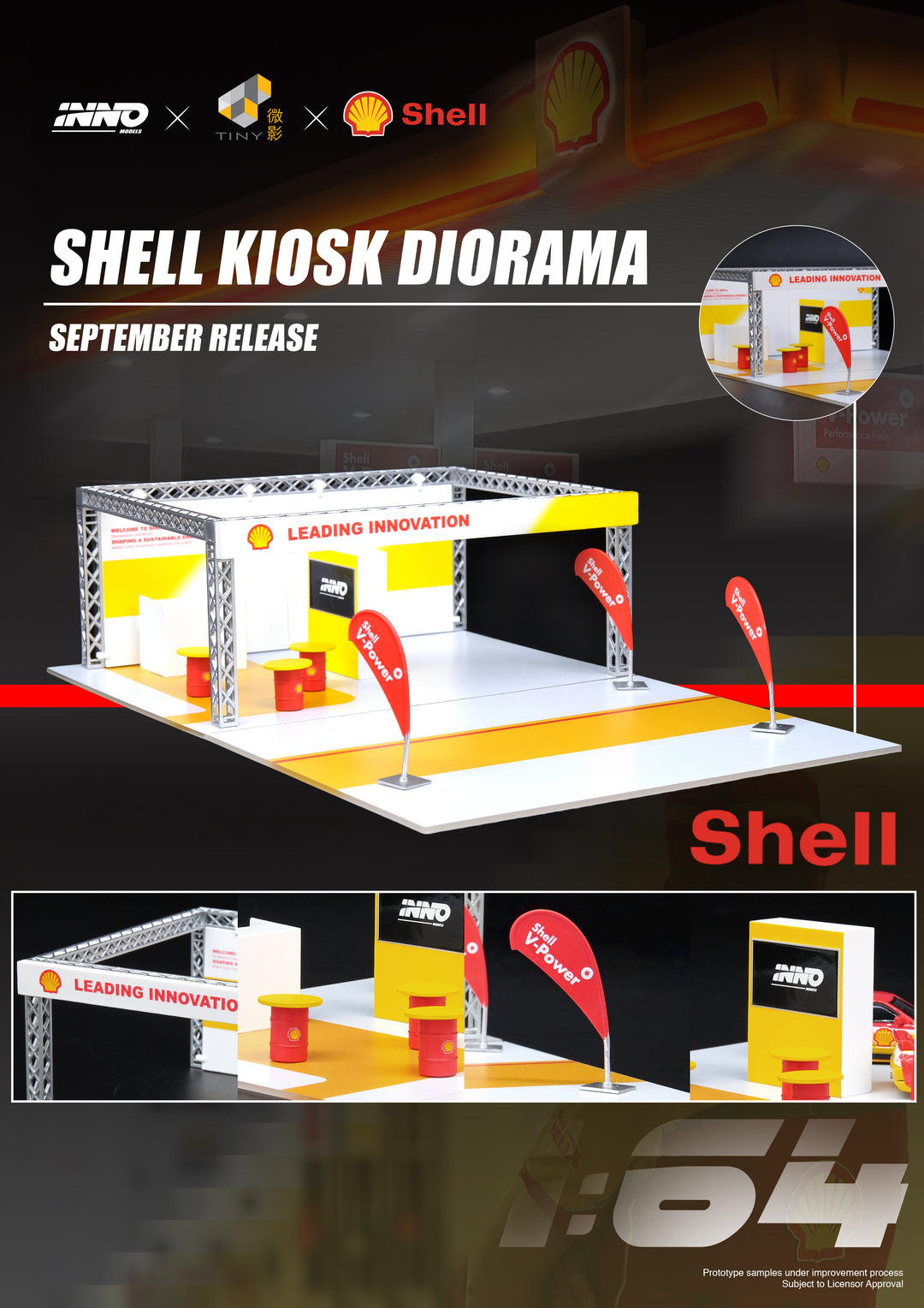 Inno64 1:64 "SHELL" Kiosk Diorama DIO64-001-SHELL