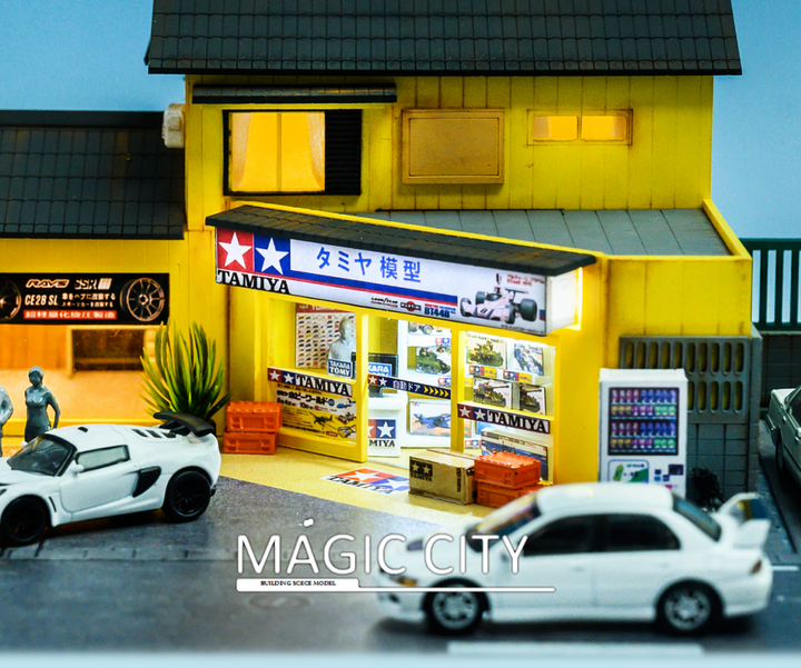 Magic City 1:64 Diorama Japanese Model Shop and Garage (rerelease)