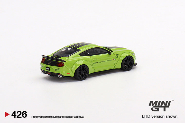 Mini GT 1:64 LB-WORKS Ford Mustang Grabber Lime MGT00426-CH Rear