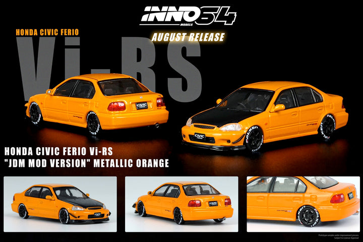 Inno64 Honda Civic Ferio Vi-RS "JDM MOD VERSION" Metallic Orange IN64-EKS-ORG